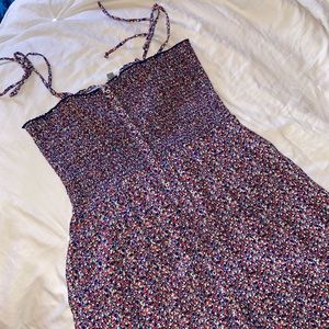 floral button down midi dress xl
